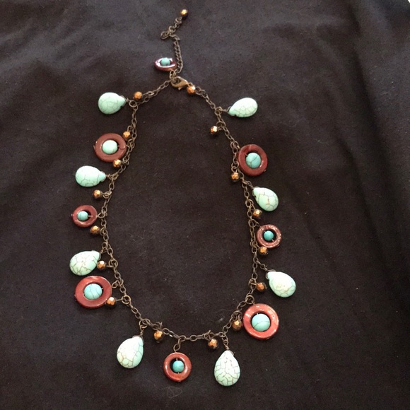 16” turquoise necklace with 4” extension - Picture 1 of 3